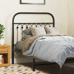 Headboard Black Steel Tall Single Classic/Traditional H...