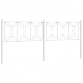 Bed Frame White Steel Tall Double Durable Bed Frame