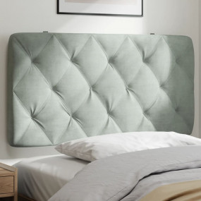 Headboard Cushion Light grey Velvet (100% polyester)