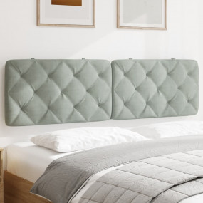 Headboard Cushion Light Grey Velvet (100% polyester), F...
