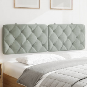 Headboard Cushion Light Grey Velvet 59.8 in Removable C...
