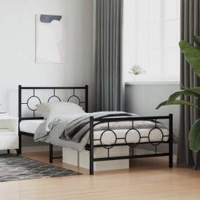 Bed Frame Black Metal Bed Frame Rectangular Industrial