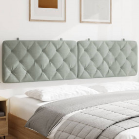 Headboard Cushion Light gray Velvet (100% polyester) 76...