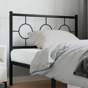 Headboard Black Powder-Coated Steel Twin Bed Durable He...