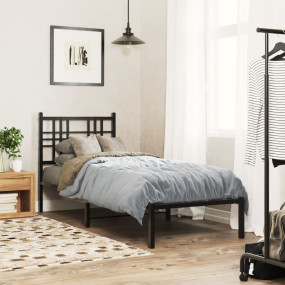Bed Frame Black Powder-coated steel Small Single Bed Fr...