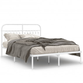 Bed Frame White Steel Double Bed Bed Frame Rectangular