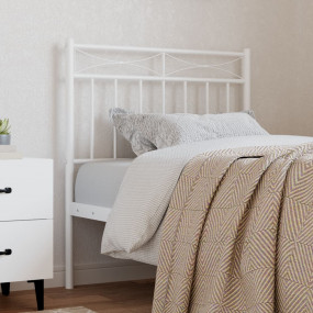 Headboard White Powder-Coated Steel For twin bed Tough