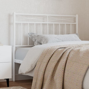 Headboard White Powder-coated steel Tall Single Bed Dur...