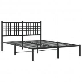 Bed Frame Black Powder-Coated Steel 55.1 x 78.7 in Bed ...
