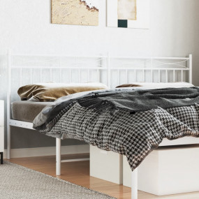 Headboard White Powder-Coated Steel 79 in width Durable