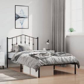 Bed Frame Black Steel Twin Bed Frame Rectangular Modern