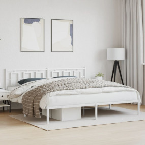 Bed Frame White Steel Full Bed Frame Rectangular Modern
