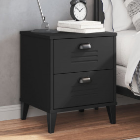 Bedside Table Black Engineered wood, plastic Medium Bed...