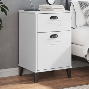Bedside Table White Engineered wood, Plastic Medium Bed...
