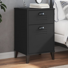 Bedside Table Black Engineered wood, plastic Medium Bed...