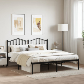 Bed Frame Black Powder-coated steel 70.9 x 78.7 in Supe...