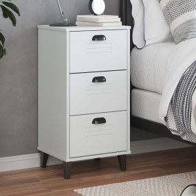 Bedside Table White Engineered wood Standard Bedside Ta...
