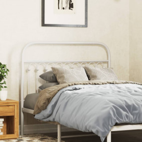 Headboard White Steel Tall Single Classic/Traditional H...