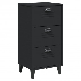 Bedside Table Black Engineered wood, plastic Compact