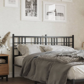 Headboard Black Steel Tall Double Bed Durable Headboard