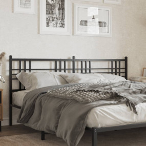 Headboard Black Steel Tall Double Bed Headboard Rectang...