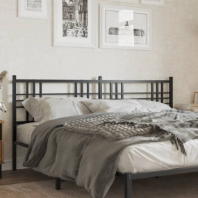 Headboard Black Steel Tall Double Bed Classic/Tradition...