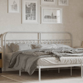 Headboard White Steel Tall double Durable Headboard