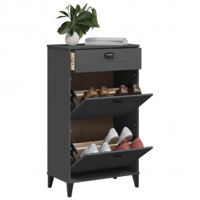 Shoe Storage Anthracite Gray Engineered Wood, Plastic M...