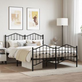 Bed Frame Black Powder-coated steel Double Bed Frame