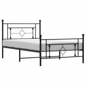 Bed Frame Black Powder-Coated Steel Single Bed Frame