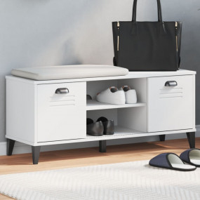 Shoe Storage Bench White Engineered Wood, Plastic