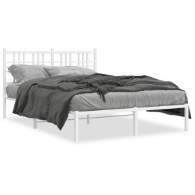 Bed Frame White Steel 47.2x78.7 in Bed Frame Rectangula...