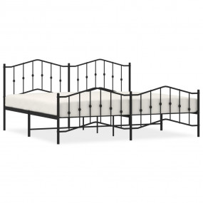 Bed Frame Black Powder-Coated Steel 79 x 79 in Durable