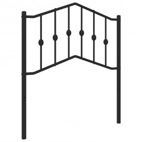 Headboard Black Powder-Coated Steel Tall Single Durable