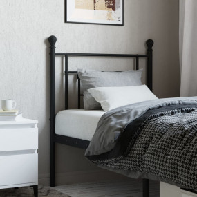 Headboard Black Steel Tall Single Decorative Inlays Hea...