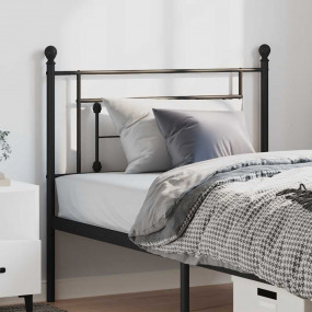 Headboard Black Powder-Coated Steel Tall Twin Headboard