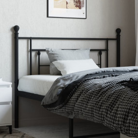 Headboard Black Steel Tall Single Durable Headboard