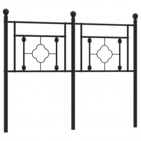 Headboard Black Powder-Coated Steel Tall Double Durable