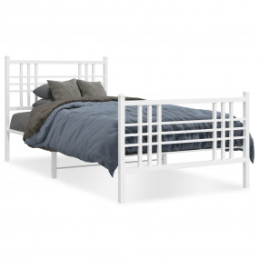 Bed Frame White Steel Twin Single Bed Frame Rectangular