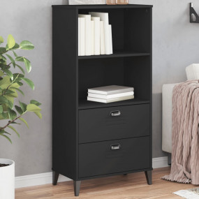 Bookshelf Black Engineered Wood, Plastic Medium Bookshe...