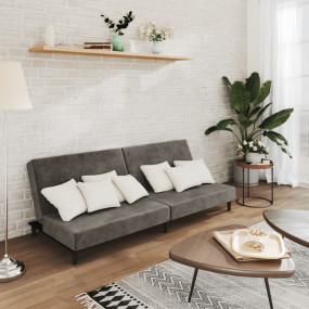 Sofa Bed Dark Gray Velvet (100% polyester), wood, plast...