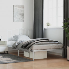 Bed Frame White Steel Single Bed Frame Rectangular Mode...