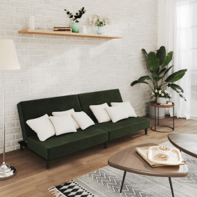 Sofa Bed Dark green Velvet (100% polyester), wood, plas...