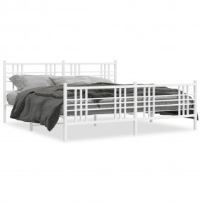 Bed Frame White Steel Super King Bed Frame Rectangular