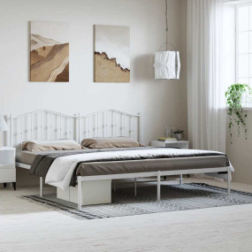 Bed Frame White Steel 72 x 84 in Bed Frame Rectangular ...