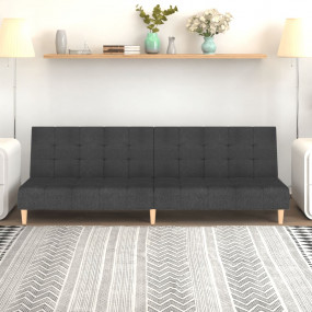 Sofa Bed Dark Gray Polyester 2-Seater