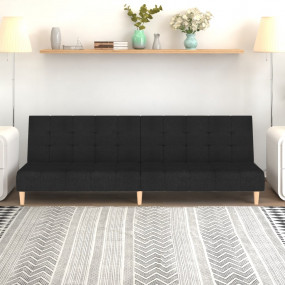 Sofa Bed Black Polyester fabric, Wood, Plastic, Foam 2-...