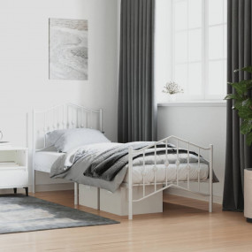 Bed Frame White Powder-coated steel 35.4 x 78.7 in Bed ...