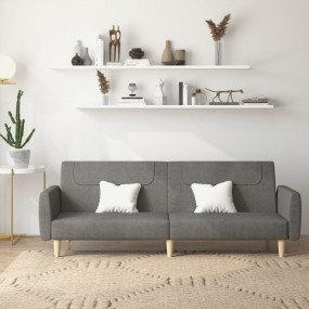 Sofa Bed Dark Grey Fabric (100% polyester), Wood, Foam ...