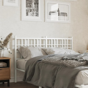Headboard White Steel Tall Double Tough Headboard Recta...